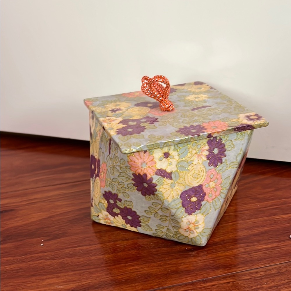 Floral Decorative Box with Lid